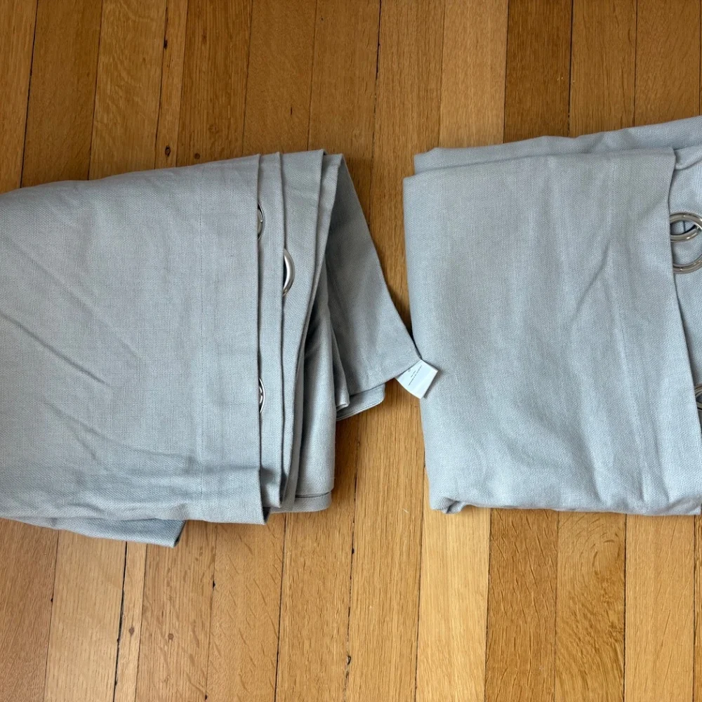 Two West Elm Grey Curtains 48x96